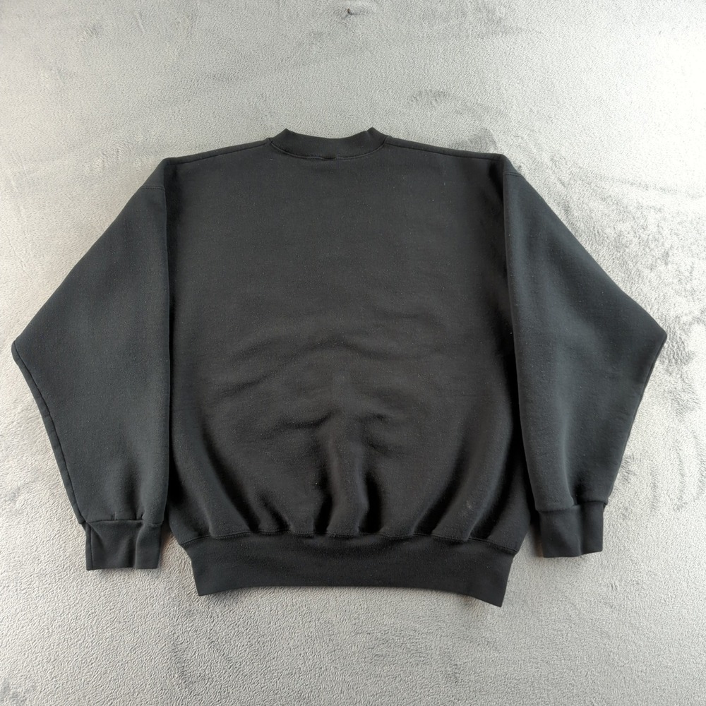 Vintage 90s Fruit of the Loom Wolves Sweatshirt Mens XL Black Moon Graphic - Picture 3 of 10